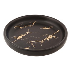 Мыльница Homeclub Black Matt керамика 11 x 2,2 см черная с золотым
