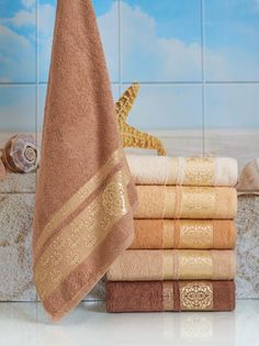 Полотенце махровое Diva Afrodita MONOGRAM коричневый; 70 х 140 размер ЭЛИТМОСТЕКС