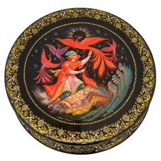 Лаковая миниатюра шкатулка «Жар-птица» Холуй Russia The Great