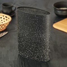 Подставка для ножей "Зефир",16х7 см, с наполнителем, черная No Brand