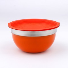 Миска с пластиковой крышкой, 18х9 см, 1,2 л, толщина 0,5 мм No Brand