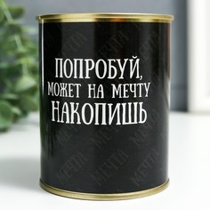 Копилка-банка металл "Попробуй, может на мечту накопишь" No Brand