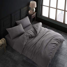 Комплект постельно белья ATLASPLUS евро наволочки 50х70 см ранфорс серый