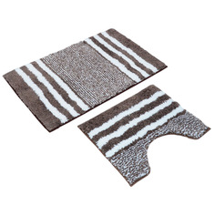 Комплект ковриков для ванной и туалета, HARVEX 50х80 см и 40х50 см, коричневый