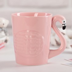 Кружка «Фламинго», 370 мл, цвет розовый No Brand