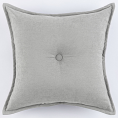 Декоративная подушка канвас с пуговицей ZenginTex, 45х45 см., светло-серый, серый