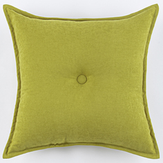 Декоративная подушка канвас с пуговицей ZenginTex, 45х45 см., салатовый