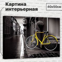 Картина ДоброДаров Желтый велосипед 40х50 см XL0365