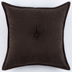 Декоративная подушка канвас с пуговицей ZenginTex 45х45 см шоколадный