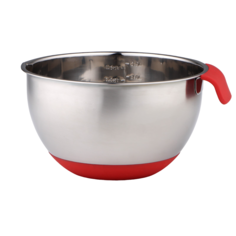 Миска, 2,5 л, с противоскользящим дном и мерной шкалой, силиконовая ручка No Brand