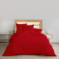ПОДОДЕЯЛЬНИК на молнии 1,5 спальный размер 145х220 см Монохром сатин ХЛОПОК, цвет красный Bravo