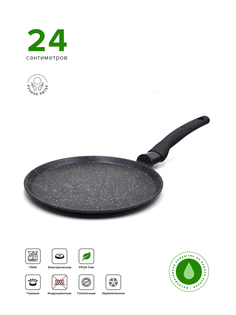 Сковорода для блинов Victoria Гранит 24 см черный G0224