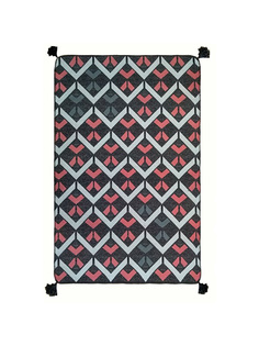 Ковер килим двусторонний 80x150 см, Giz Home, серый, черный, красный