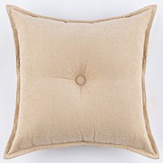 Декоративная подушка канвас с пуговицей ZenginTex, 45х45 см. кремовый