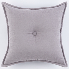 Декоративная подушка канвас с пуговицей ZenginTex, 45х45 см. серый
