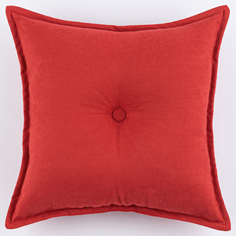Декоративная подушка канвас с пуговицей ZenginTex, 45х45 см, красный