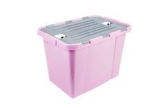 Пластиковый контейнер для хранения VERDE Leon Rose 45л розовый 38407