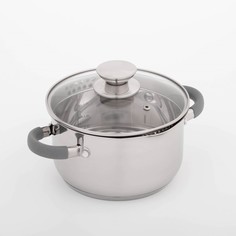Кастрюля Magistro Tefida, 2,5 л, крышка-дуршлаг, носик для слива, капсульное дно No Brand