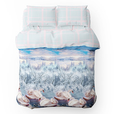 Комплект постельного белья Домашняя мода «Лебеди», евро