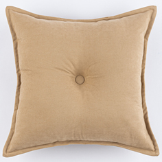 Декоративная подушка канвас с пуговицей ZenginTex, 45х45 см. бежевый