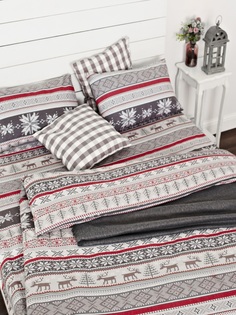 Комплект постельного белья Фланель "Норвежский узор" 2 спальный 50х70 TM Textile
