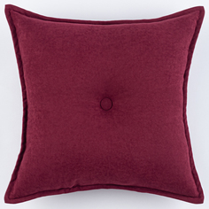 Декоративная подушка канвас с пуговицей ZenginTex, 45х45 см., бордовый