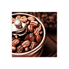 Картина Добродаров 25х25 Кофейные зерна в кофемолке trip10-1