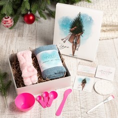 Подарочный набор новогодний "Жду чудо" полотенце и аксессуары Этель