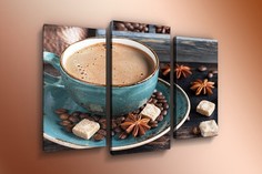 Модульная картина триптих Чашка кофе ТР15 60x80 см Добродаров
