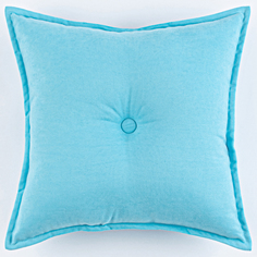 Декоративная подушка канвас с пуговицей ZenginTex, 45х45 см., голубой