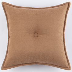 Декоративная подушка канвас с пуговицей ZenginTex, 45х45 см., темно-бежевый