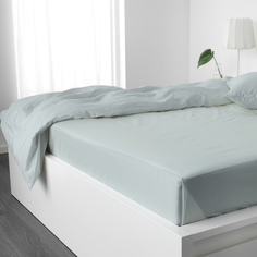 Простыня на резинке 140*200*25 Монохром Монохром сатин хлопок цвет голубой Monochrome