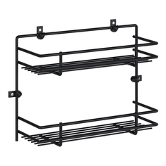 Полка для кухни 2 ярусная НАЙДИ, настенная черный муар