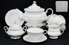 Чайный сервиз 17 предметов фарфор Lenardi Izobell gold 226-041