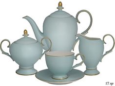 Чайный сервиз 17 предметов фарфор Lenardi Blue 108-290