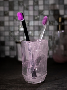 Стакан для зубных щеток Proffi Pink Trendy PH11242 стеклянный