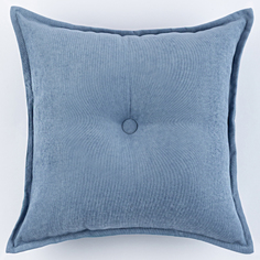 Декоративная подушка канвас с пуговицей ZenginTex, 45х45 см. светло-синий