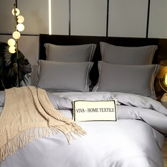 Комплект постельного белья Однотонный Сатин Премиум широкий кант OCPK028 (2 спальный / 4 Н СИТРЕЙД