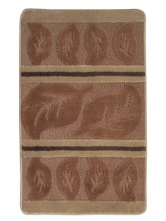 Коврик Eurobano с противоскользящей основой 70*120 см Бежевые листочки Турция