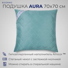 Подушка SONNO AURA 70x70 гипоаллергенный наполнитель Amicor TM бельгийский зеленый
