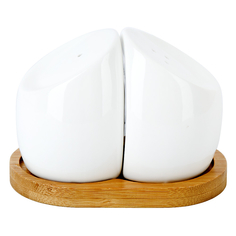 Набор для специй солонка, перечница на бамбуковой подставке Naturel, 10,5x7 см, Nouvelle