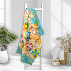 Вафельное пляжное полотенце Bravo 100x150 Солнечные зонтики, 1 шт, вафельное полотно