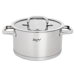 Ivlev Chef Royal Кастрюля 20х11 см 3,4 л, со стекл. крышкой, индукция, нерж.сталь 18/10