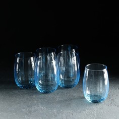 Набор стаканов Linka, 6 шт, 380 мл, цвет голубой, стекло Pasabahce