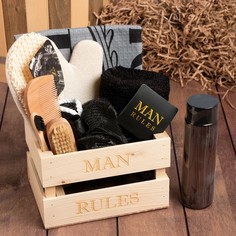 Набор подарочный Этель Man rules полотенце 70х140см, полотенце 30х60см и аксс (8 предм)