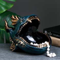 Подставка конфетница "Пиранья" синяя, 18х28х16см Хорошие сувениры