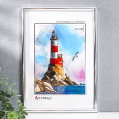 Фоторамка пластик "Палитра" 21х30 см, серебро No Brand