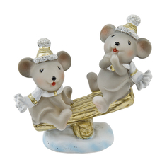 Фигурка декоративная, статуэтка Мышата на качеляx, 11,5x5 см, Monte Christmas