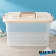 Контейнер для хранения с крышкой RICCO, 10 л, 35,5?23,5?19 см, цвет бежевый No Brand