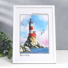 Фоторамка пластик "Палитра" 21х30 см, белый, с ножкой No Brand